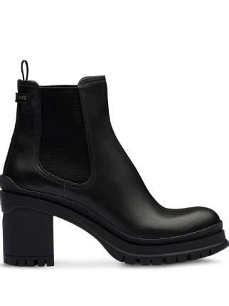 flat prada boots|Prada chunky heel ankle boots.